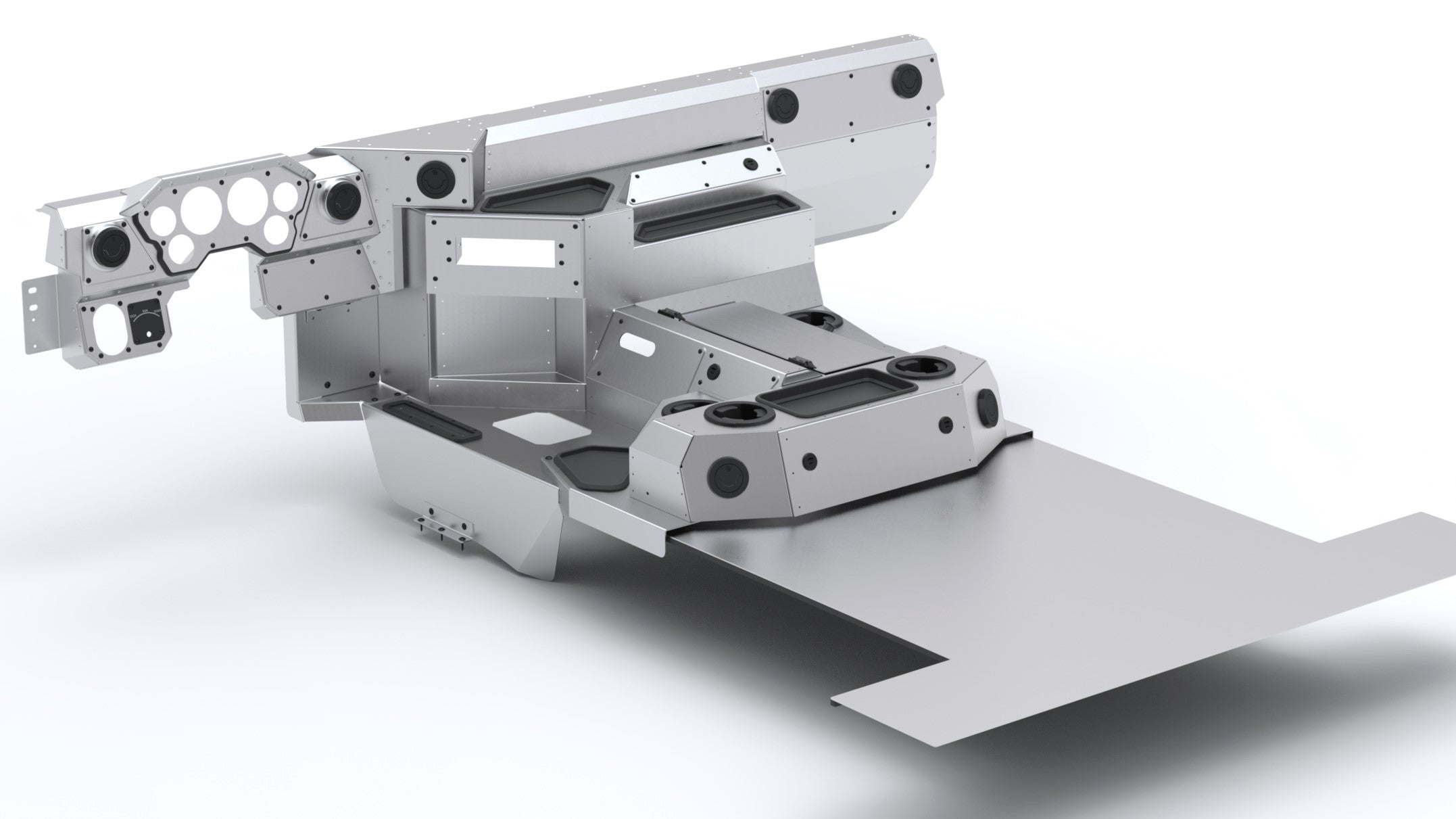 Humvee and Hummer H1 Aluminum Dash and Center Console with Tunnel Trim